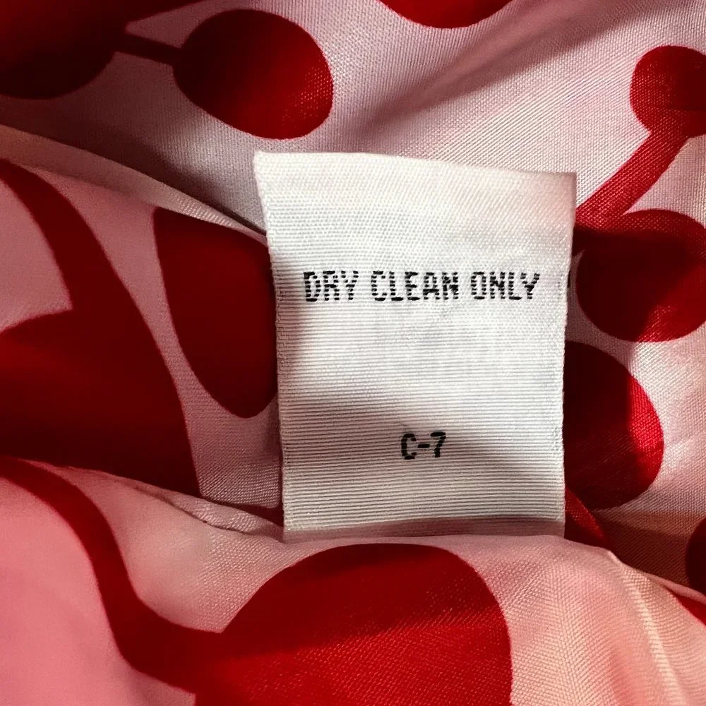 Gorgeous Tulle Bright Red Wool Blend Coat with Red & White Print Lining … - Picture 7 of 9